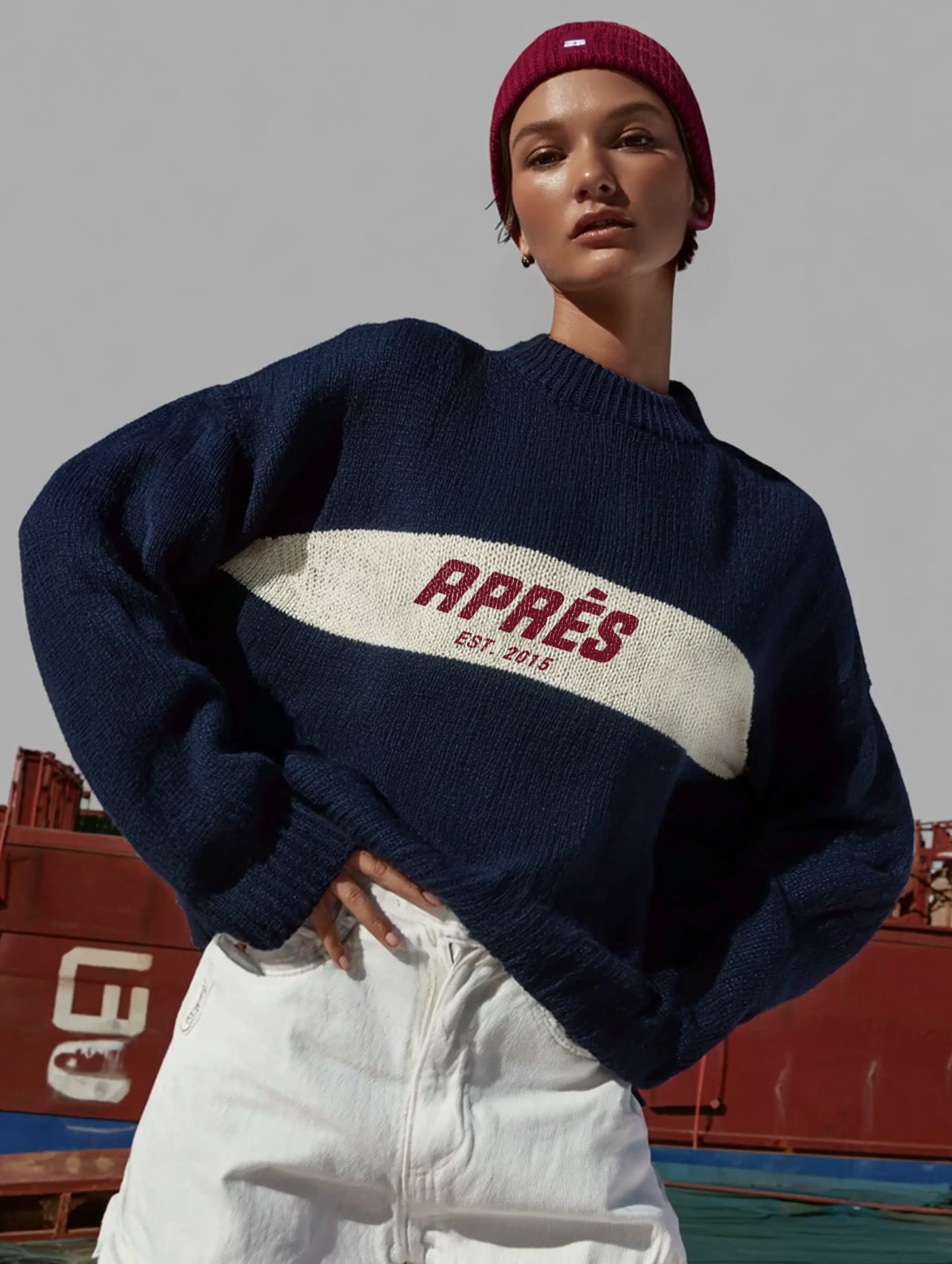 Après Ski Classic Knit Long Sleeve - Navy